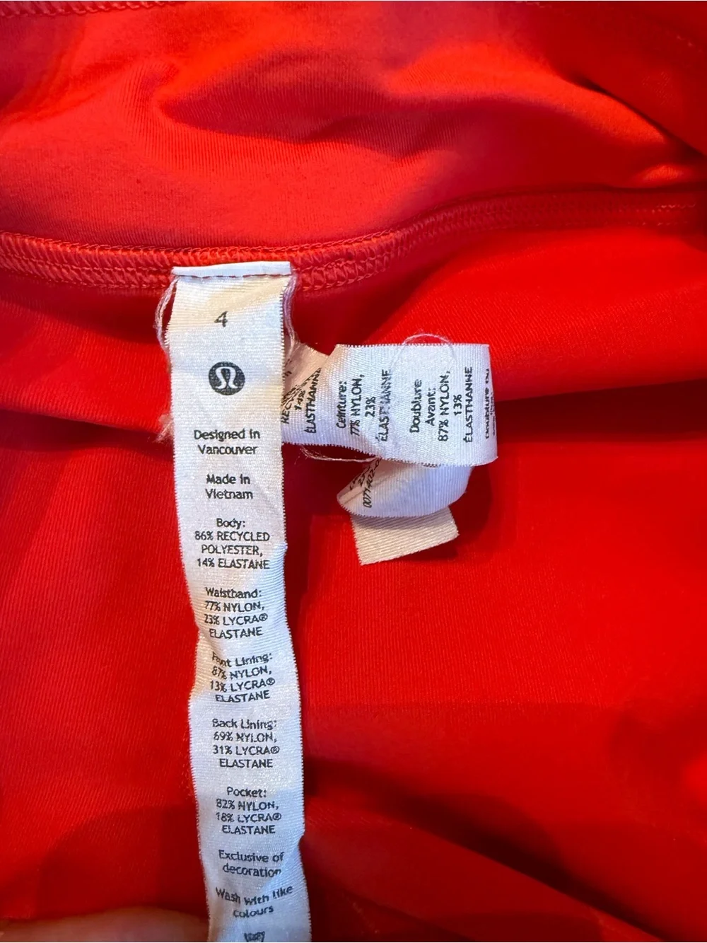 lululemon athletica Pace Rival Vibrant Coral Athletic Skort